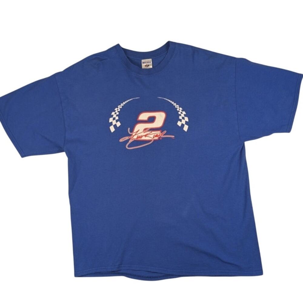 Kyle Bush #2 NASCAR Miller Lite Racing Blue Shirt Y2K Size XL